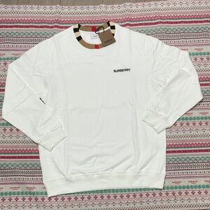 Burberry Crewneck Sweatshirt with Colorblock Embroidered Lettering Size L